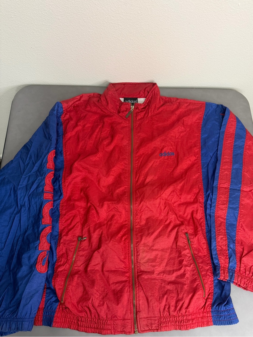 adidas Red and Blue Men's Windbreaker Jacket